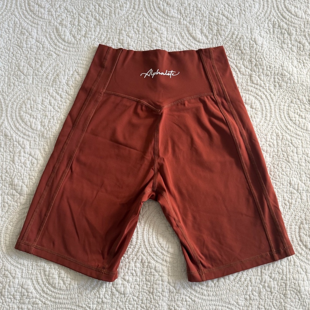 Alphalete Biker Shorts Burnt Orange Terracotta Size Small